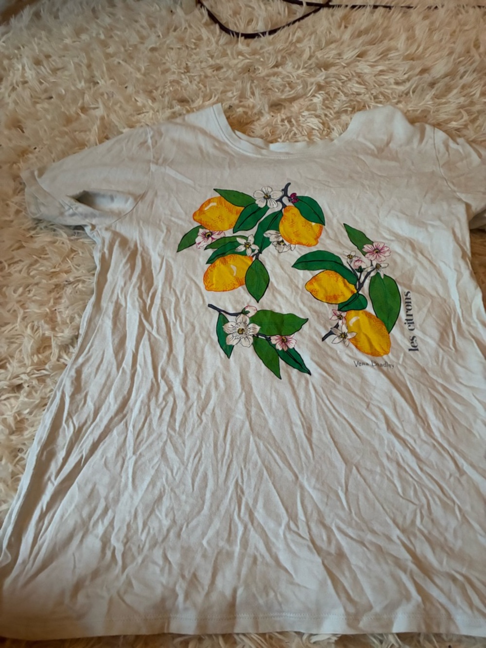 Vera Bradley Light Blue Tee with Yellow Lemon Graphic